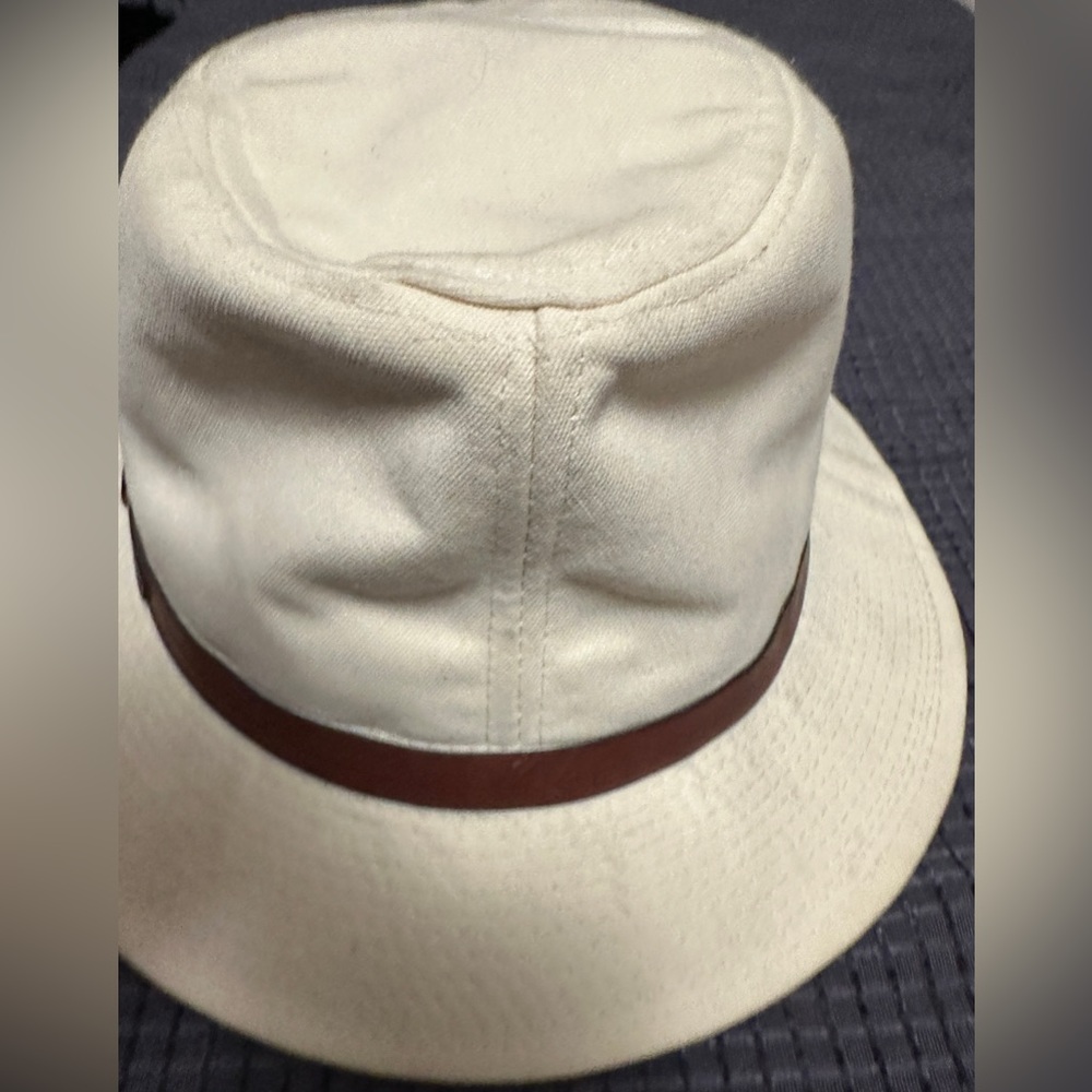 Eddie Bauer | Vintage Canvas Beige Fedora Hat, Unisex Size Medium - Picture 6 of 12